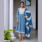 Trendy Nyra Cut Rayon Capsule Suit Set with Foil Print & Sequence Embroidery